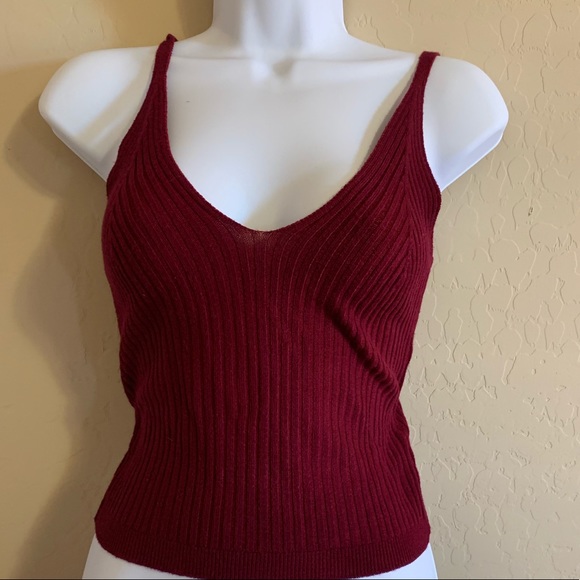 With Tops - 💕Maroon Cute Crop Top💕